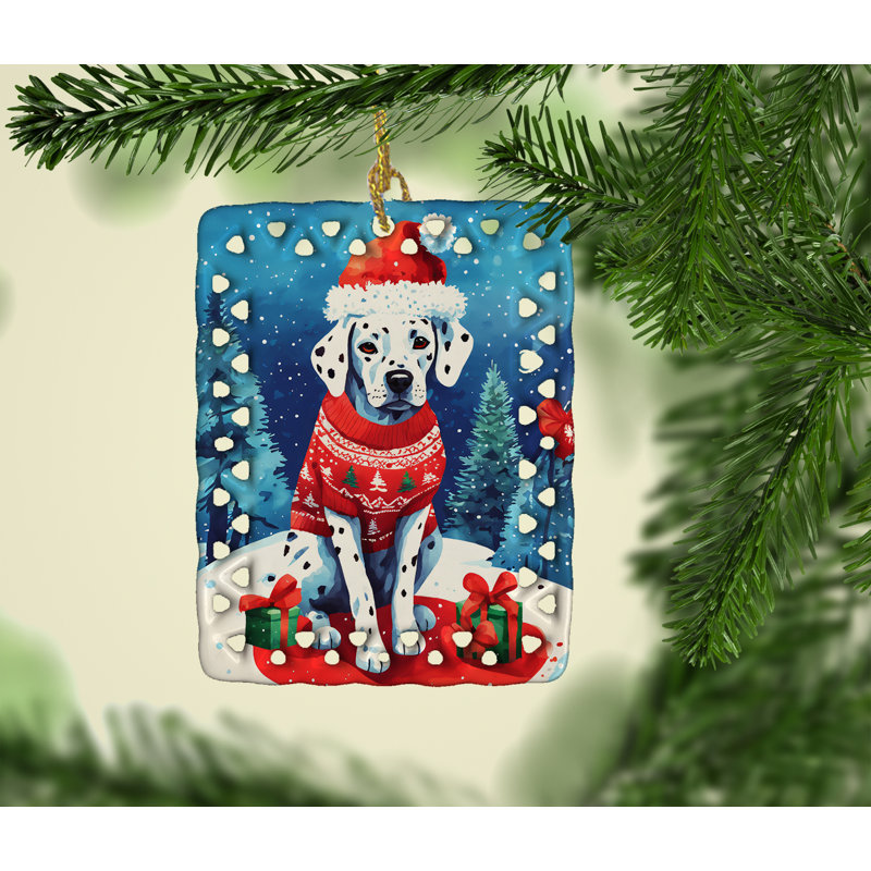 Ornement en porcelaine de Noël dalmatien, Dalmatien 3438