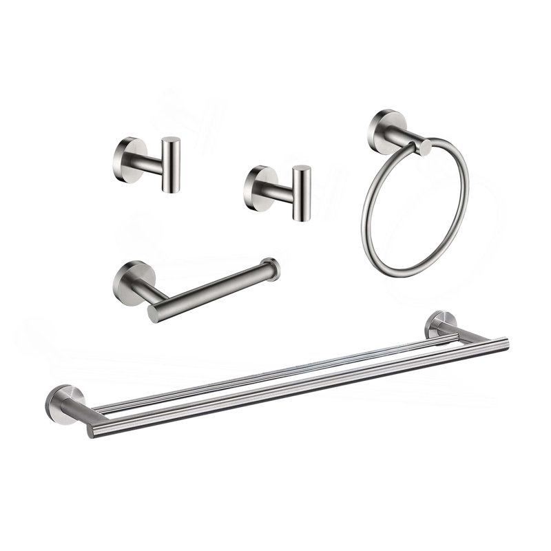 Ensemble de support à serviettes 5 pièces, Chrome brossé
