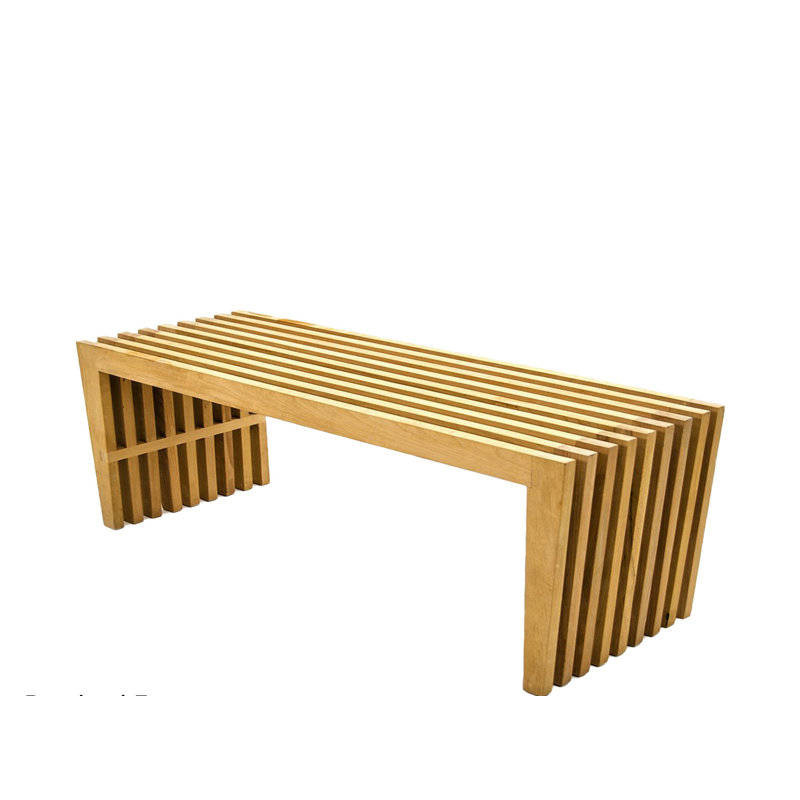Banc en bois Dieke, H 17,72 po x l 47,24 po x P 14,17 po