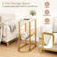 Table de bout 2 pièces avec plateau en faux marbre et porte-revues Cadre en métal robuste blanc-1741136406