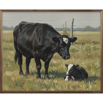 Vache de boeuf et bébé couché