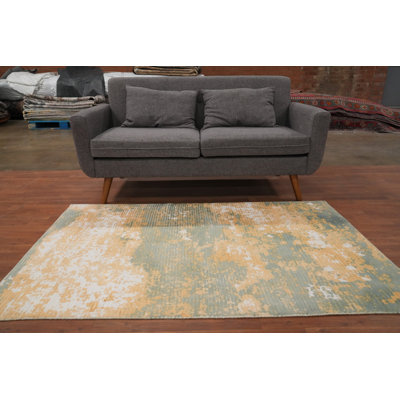 Tapis oriental abstrait fait à la main 4 x 6