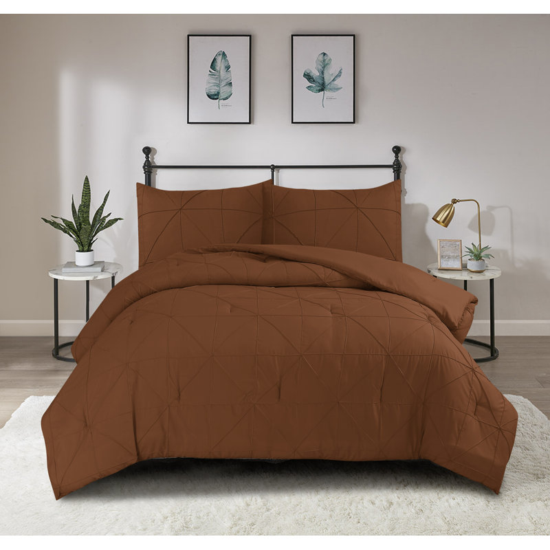 Ensemble d'édredon en microfibre Hartford Pintuck, Édredon pour lit simple + 1 taie décorative, Rouge
