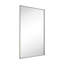 Miroir de salle de bain en nickel brossé avec coins carrés, miroir rectangulaire en métal argenté 28 po x 20 po-729190129-729190142