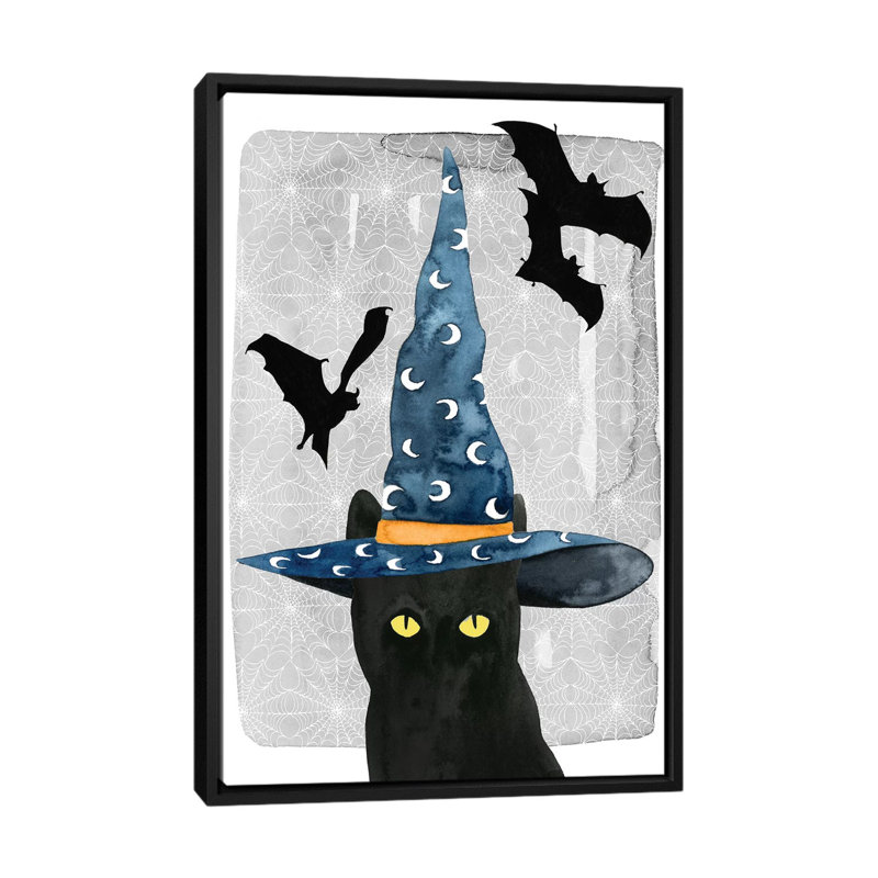 Black Cat II par Grace Popp - Giclée sur toile tendue avec châssis, H 26 po x l 18 po x P 1,5 po, Toile avec cadre noir