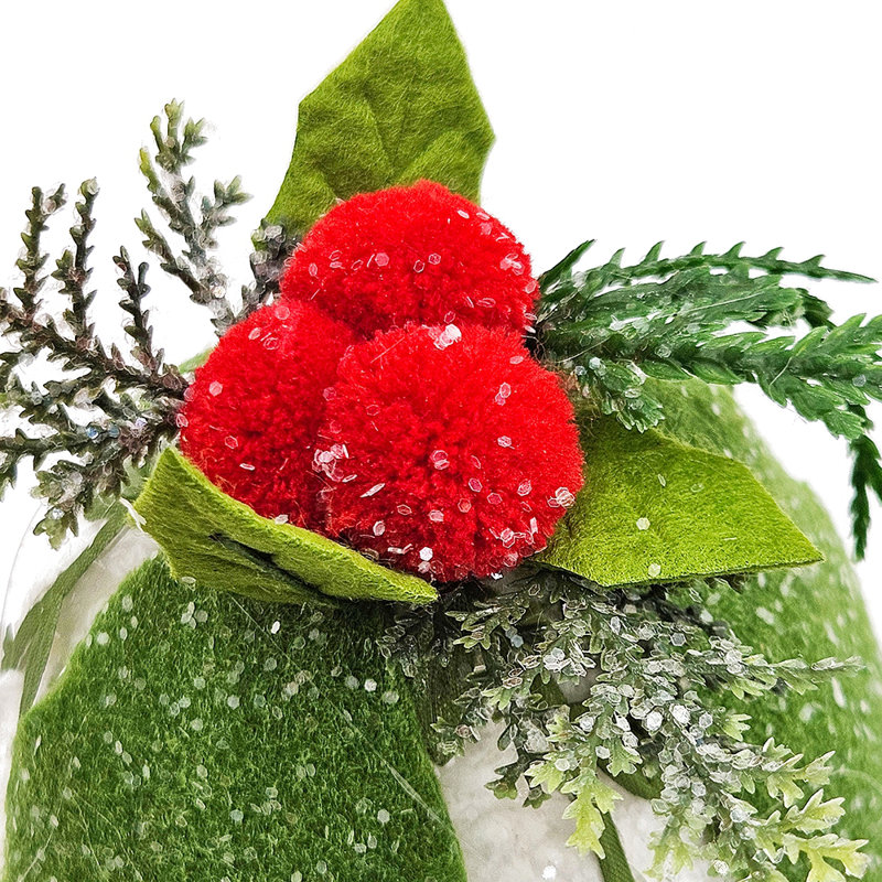 Ornement en forme de pomme de pin glacée 7 ", boules de Noël suspendues décoratives pour décorations de fêtes, lot de 6