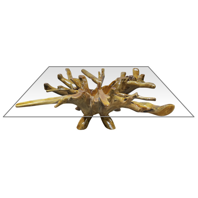 Solid Wood Coffee Table, 19" H x 55" L x 55" H