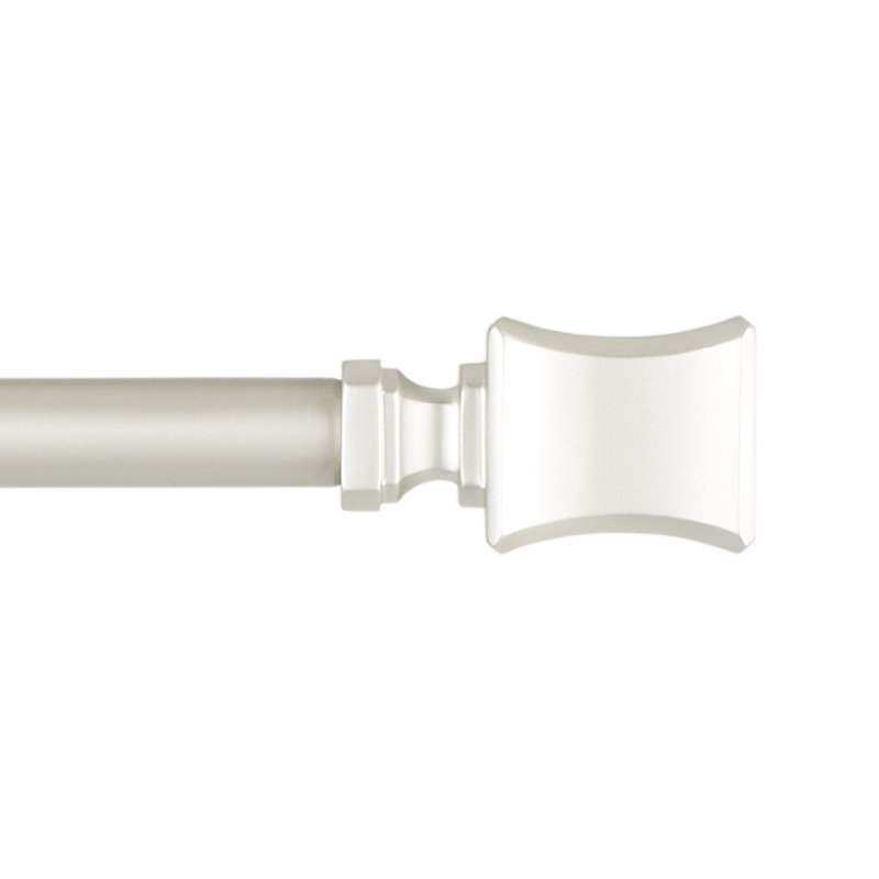 Adjustable Matte Nickel Iron Curtain Rod with Resin Finials
