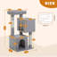 Arbre à chat L 43,3 po pour chat de taille moyenne à plus de 20 lb, 2 grottes spacieuses avec grattoir épaissi de 3,4 po, grand perchoir supérieur, 2 jouets interactifs-131245995