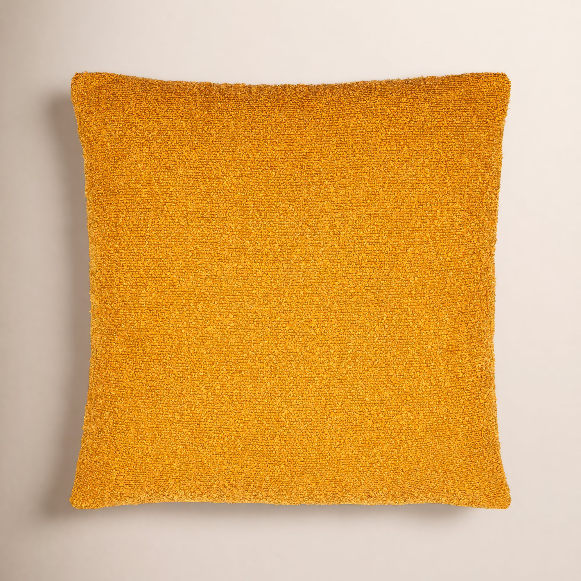 Amalfi Boucle Throw Pillow, 20" x 20", Down, Yellow