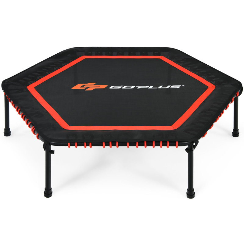 Costway 3.3cm Hexagon Fitness Trampoline, Red/Black