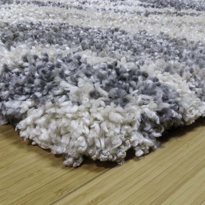  Tapis à poils longs en polypropylène à poils longs Ultimate Abstract, Rond 7 pi 10 po