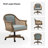 Ackeron Farmhouse 23.5"W Rattan Upholstered Office Task Chair with Solid Wood Arms and Base-1417006803