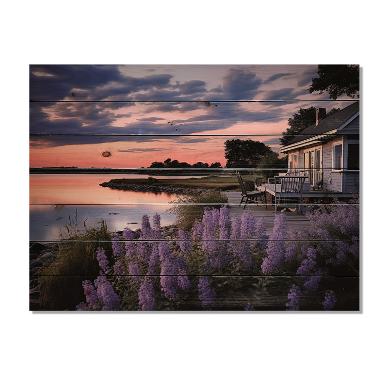 Serenade mauve avec impression sur bois, H 10 po x l 20 po x P 0,78 po