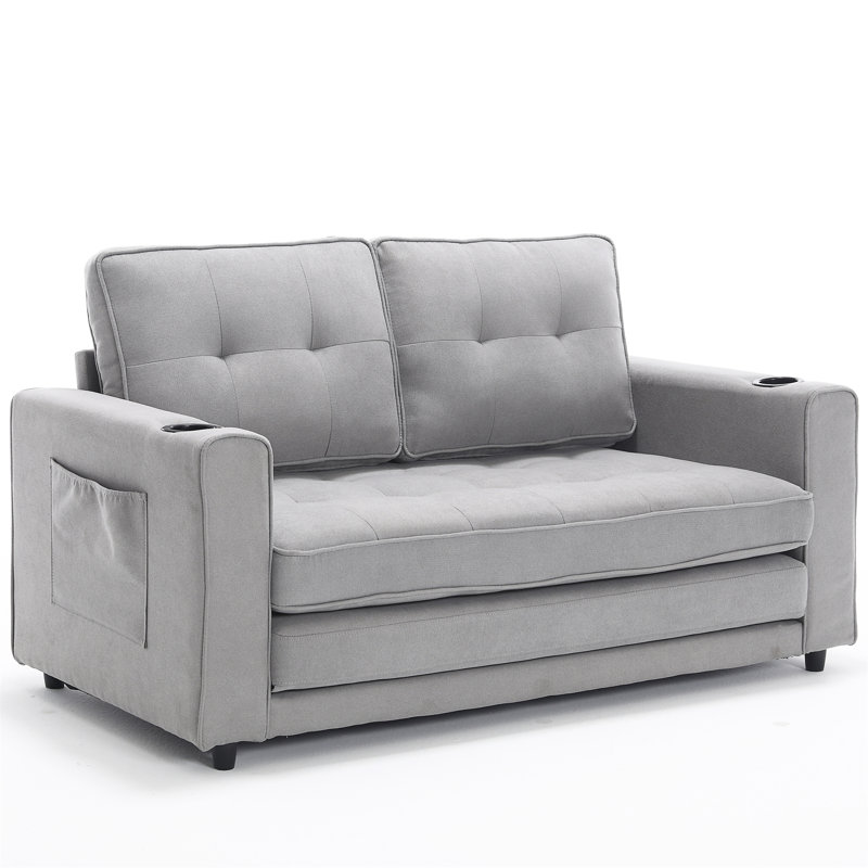 {Vidéo fournie} Canapé-lit convertible 3-en-1 pour futon, Gris clair