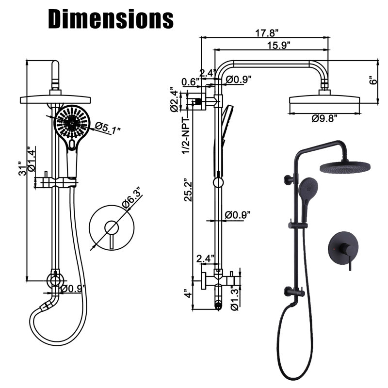 Shower Faucet with Rough in-Valve