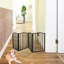 Barrière pour animaux autoportante brun foncé - pliante pour les portes qui maintient une maison propre et ordonnée
