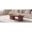 Table basse ovale de style champêtre de 115 cm avec rangement d'appoint pour salon