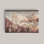 Tapisserie murale Sunset Bloom - toile botanique moderne avec crochets en bois