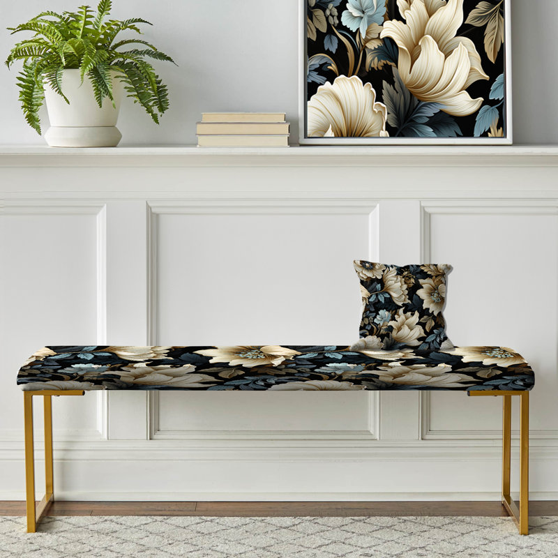 Banc rembourré or, Beige And Grey Symphony Of Petal Gardens