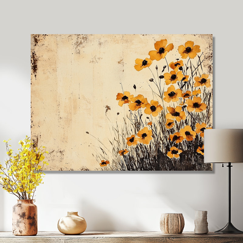 Watercolor Spring Buttercups Filed - Floral Metal Wall Art, Buttercups Metal Print, 12" H x 20" W x 0.84" D