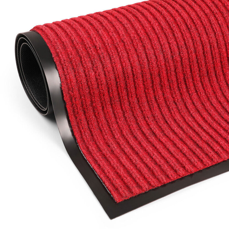 Tapis d'entrée antidérapant extérieur Aigan, Rectangulaire 1 pi 4 po x 2 pi, Rouge