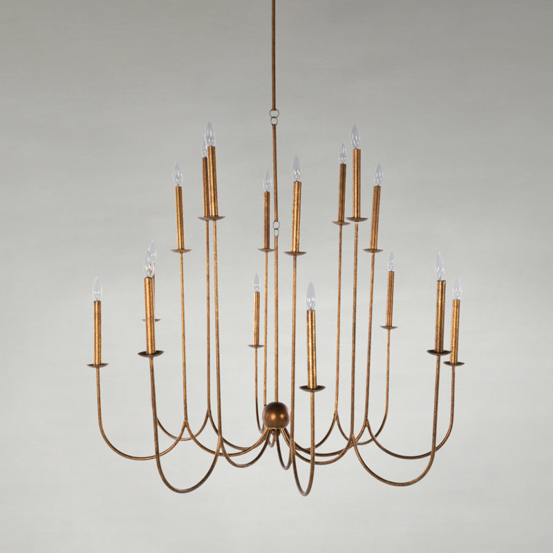 Snow 16 - Light Candle Style Chandelier, Ashwell Gold