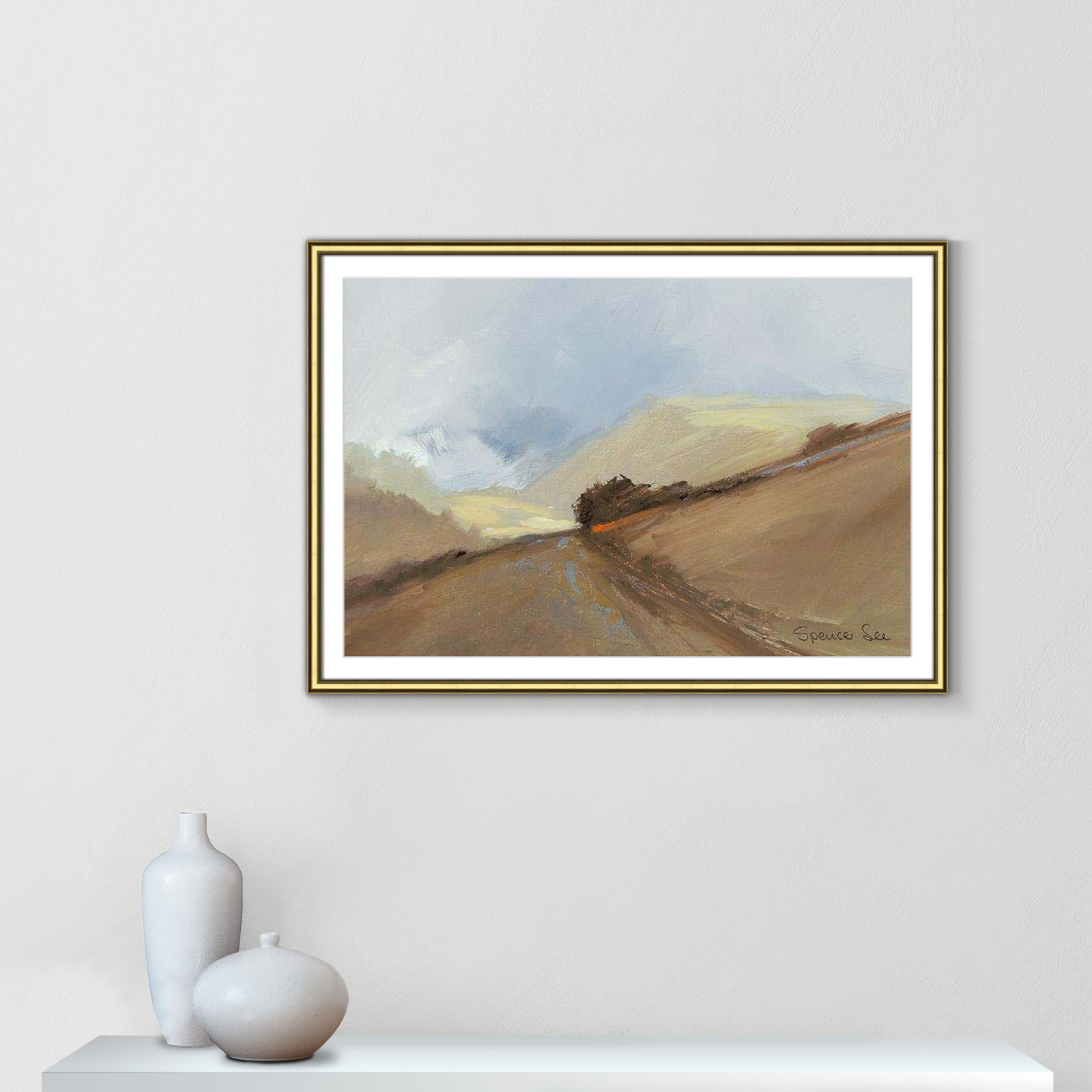 Heaven And Earth II by Spencer Lee, Gold Framed, 26.75" H x 36.75" W x 0.75" D