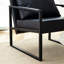 Cuir PU noir avec structure en métal - Nuance de design moderne minimaliste, configuration de soutien du dos ergonomique, 27 po x 29,7 po x 29,6 po, revêtement, conception de structure, convient à divers styles de décoration et