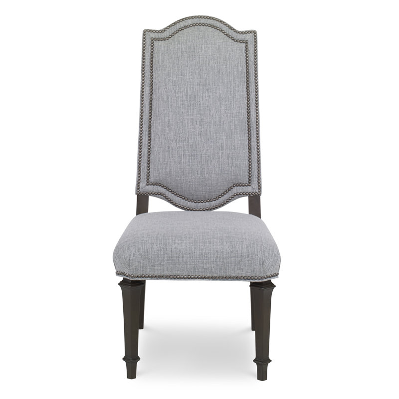 Brittany Dining Chair, American Walnut, Antique Brass Small, Filigree Ivory