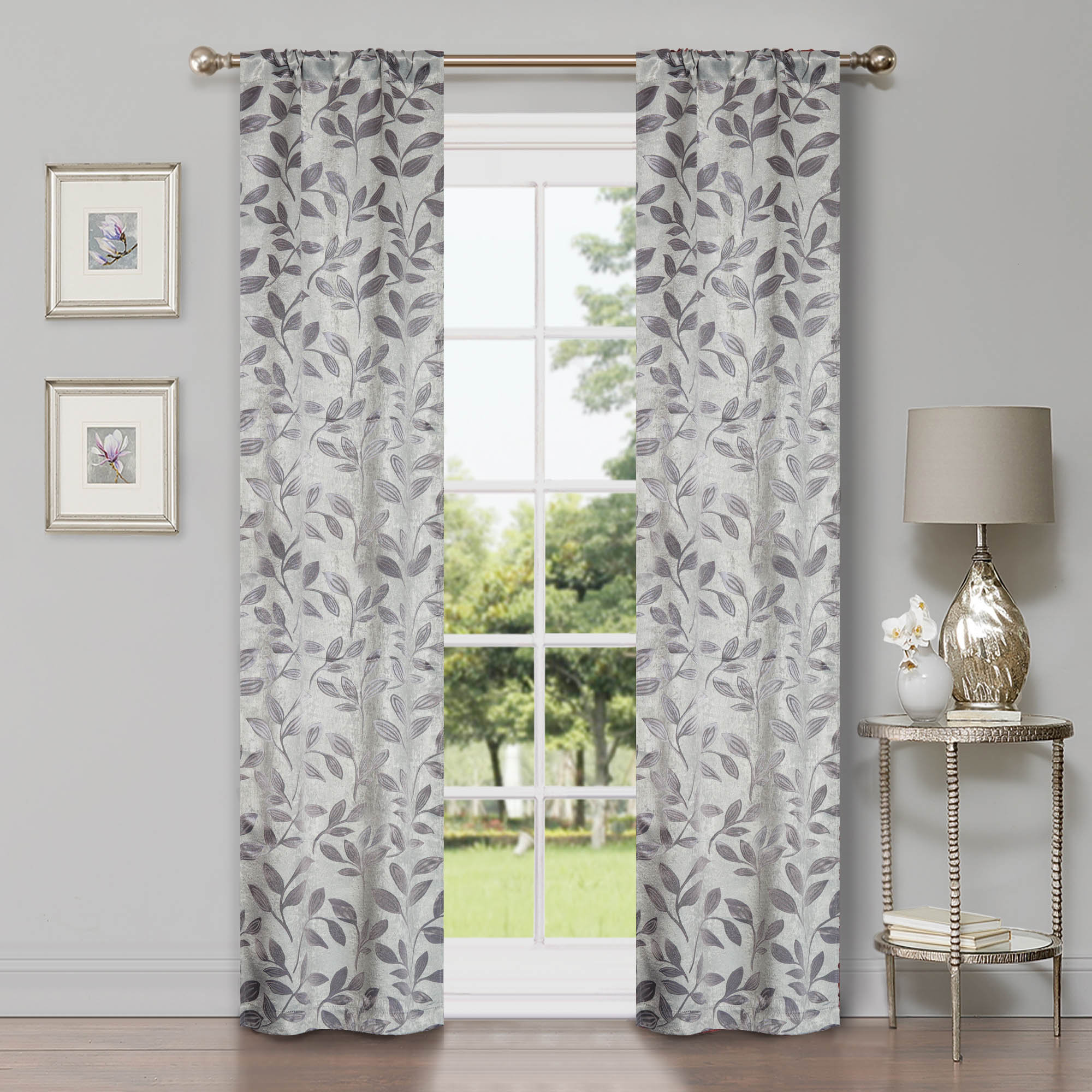 Laurel Foundry Modern Farmhouse Finklea Floral Room Darkening Rod