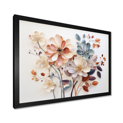 White Botanical Collage - Abstract Botanicals Canvas Prints