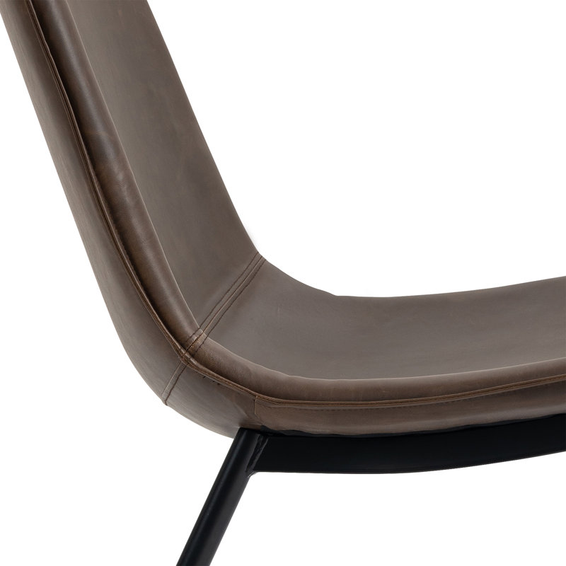 Chaise d'appoint de 25,6 po Khashayar, Similicuir brun foncé
