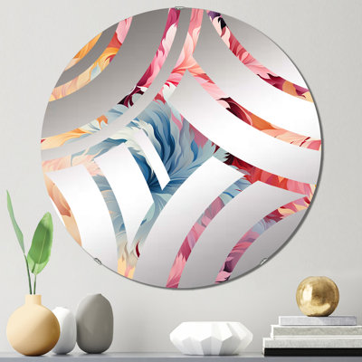 Miroir décoratif à motif damassé multicolore Painterly