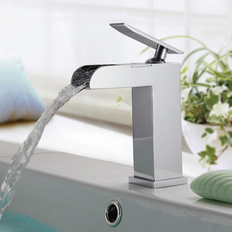 Waterfall Bathroom Faucet, Single Hole Single Handle Bathroom Sink Faucet