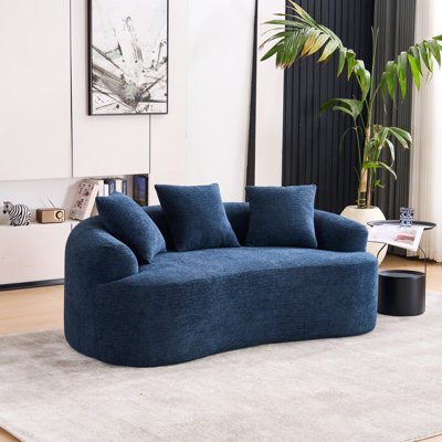 Causeuse incurvée confortable avec éponge à compression complète, idéale pour les petits espaces et les appartements, aucun assemblage requis