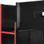Lit mezzanine double rouge pour jouer, avec bureau, éclairage, bande de rangement pour garde-robe, tiroirs-1821982729