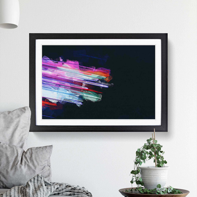 Speeding Through in Abstract - Framed Print, 48cm H x 65cm W x 2cm D, Black Framed