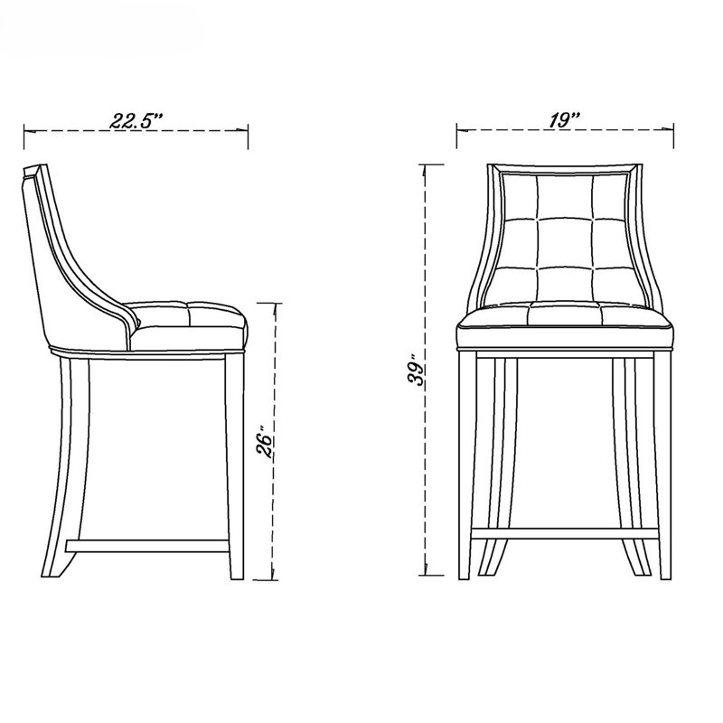 Tabouret de comptoir Fifth Avenue, Blanc perle, Tabouret de comptoir (siège d'une hauteur de 26 p
