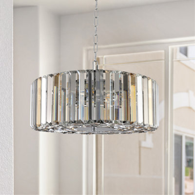 Lustre en cristal chromé 17 po