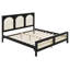 Modern Platform Bed Featuring Rattan Headboard-1639249220-1639249219