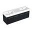 Meuble-lavabo double 59,1 po avec plateau en résine Anasofia