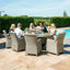 Balcom 8 Seat Oval Rattan Fire Pit Dining Set