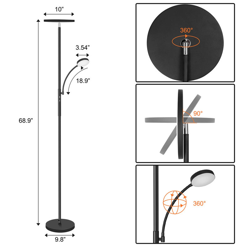 Deboraa 175cm Torchiere Floor Lamp