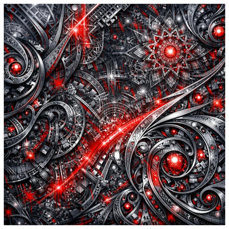 Tapisserie murale «Fractal» - décoration murale fractale, 50in H x60in W with 4 Grommets