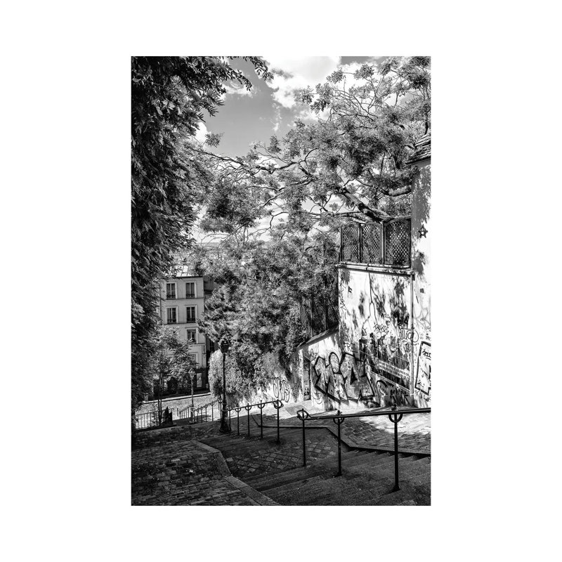 Black Montmartre Series - Staircases - Wrapped Canvas Print, 101.6 cm H x 66.04 cm W x 1.91 cm D