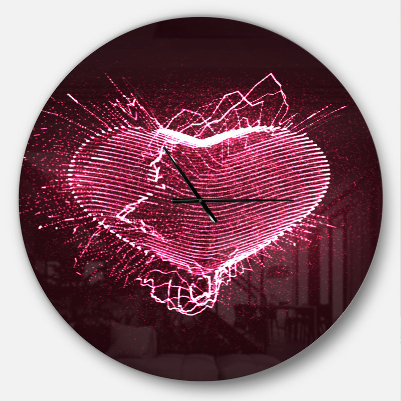 Happy Valentines Day - horloge murale moderne, Surdimensionné