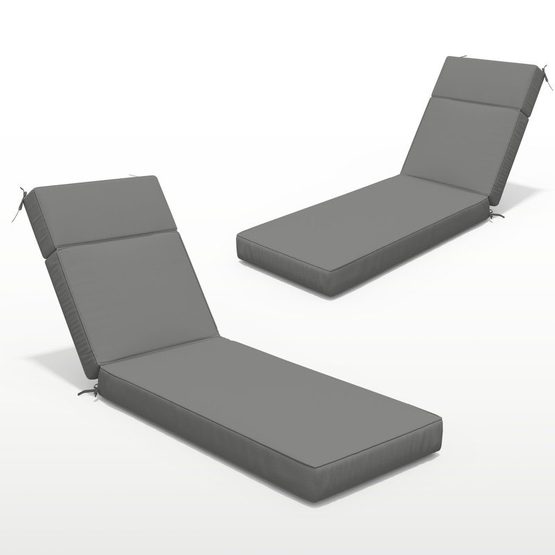 Outdoor 4'' Chaise Lounge Cushions Lounge Chair Cushions 21" W X 72" L, Light Gray