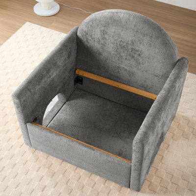 Fauteuil d'appoint surdimensionné en chenille de style moderne avec méridienne simple pour salon, chambre à coucher