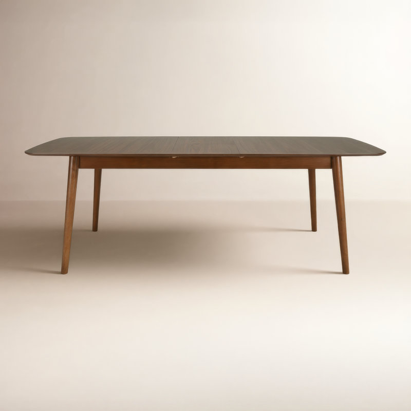 Iveta Rectangular Extendable Dining Table, Dark Brown Wood